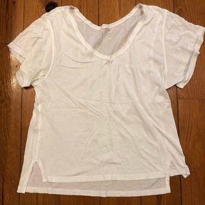 White soft loose lululemon v neck shirt